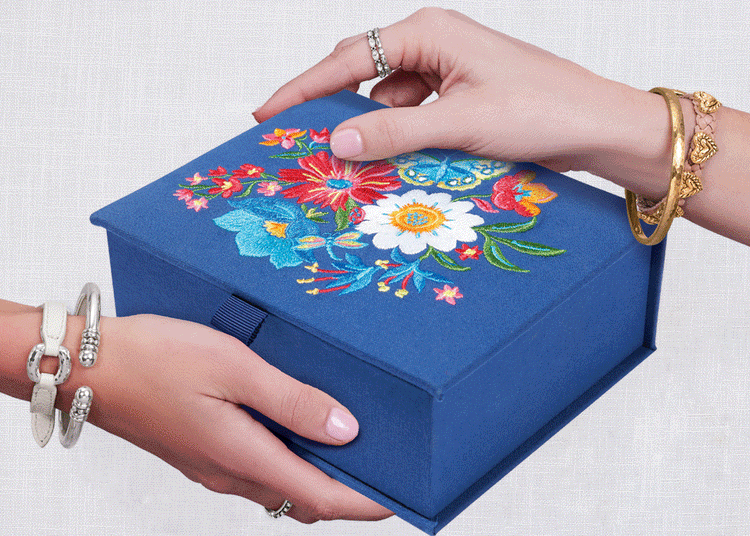 French Garden Blue Jewelry Box BRIGHTON PROMO