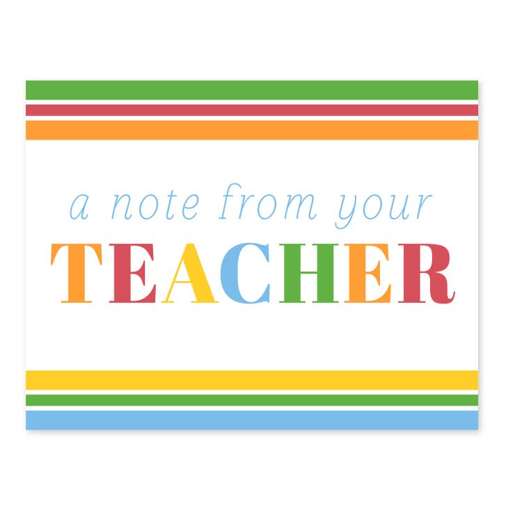 Note From Your Teacher Stripe Foldover Cards