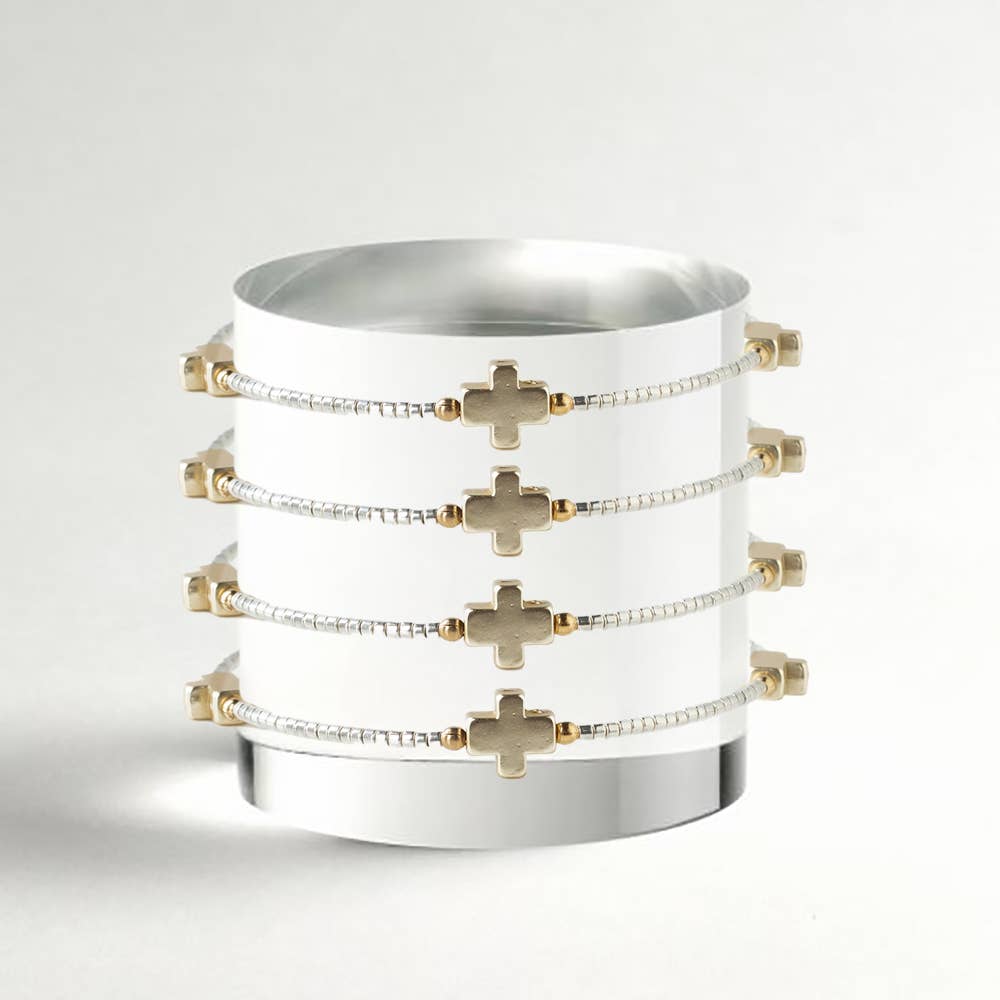 Faithful Cross Bangle-Silver, Cross Bracelet | Christian