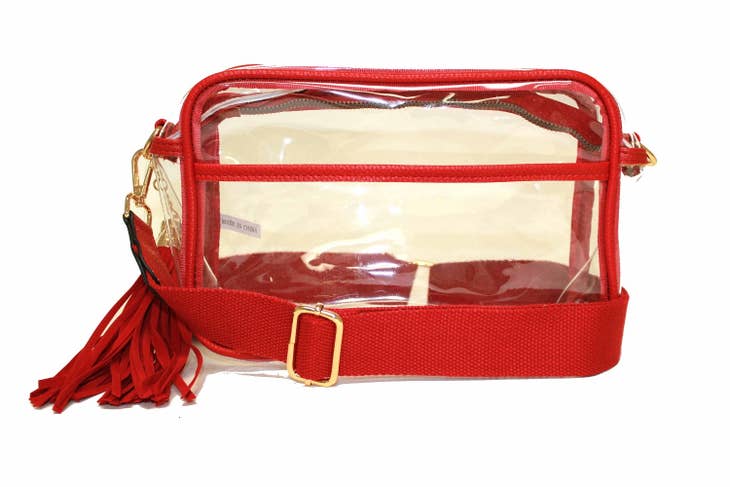 Game Day Clear Crossbody Bag RED