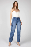 Super High Rise Cargo Straight Jeans