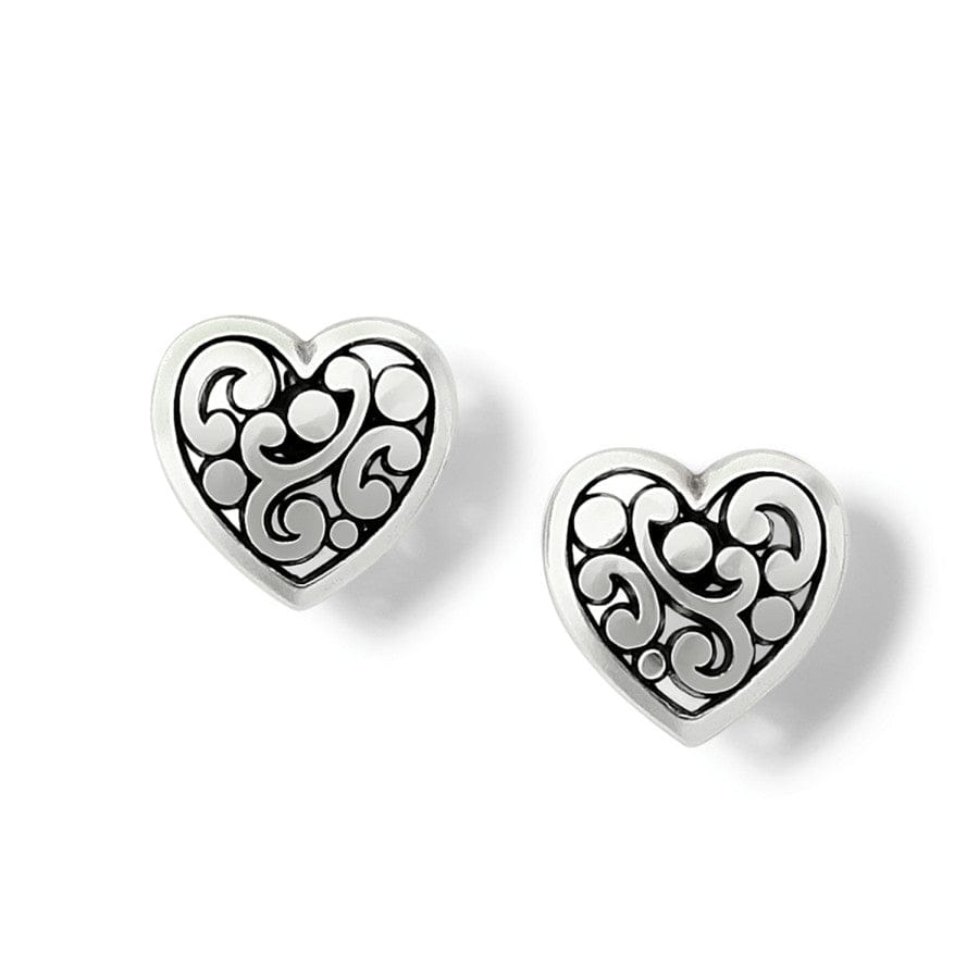 Silver Contempo Heart Post Earrings