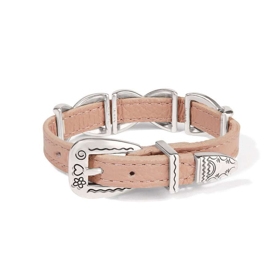 Pale Pink Kriss Kross Etched Bandit Bracelet