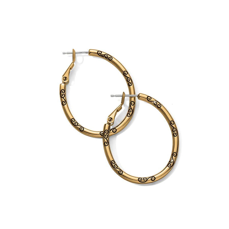 Gold Oval Hoop Charm Earrings