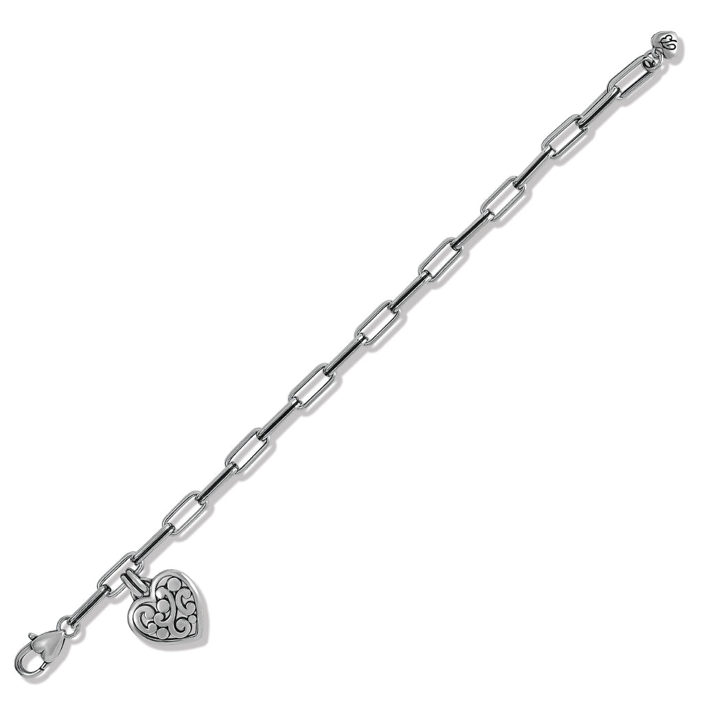 Silver Contempo Heart Link Bracelet