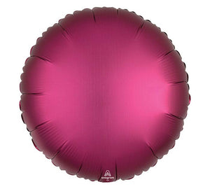 17" Round Pomegranate Satin Foil Balloon