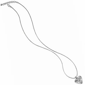 Silver Contempo Heart Badge Clip Necklace