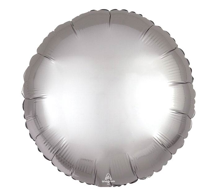 17" Round Platinum Satin Foil Balloon