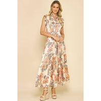 Roxy-Floral Print Tiered Maxi Dress