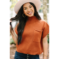 Ollie-Patch Pocket Ribbed Knit Short Sleeve Sweater