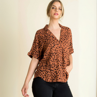 Marla-Collared Print Blouse