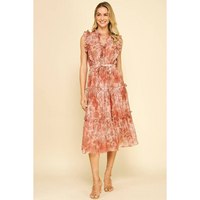 Janette- Floral Tiered Midi Dress