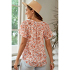 Kara - Orange Flutter Sleeve Floral  Blouse