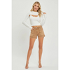 Coco-Risen Mid Rise Front Patch Pocket Shorts