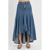 Vivian- Risen High Low Denim Skirt