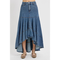 Vivian- Risen High Low Denim Skirt
