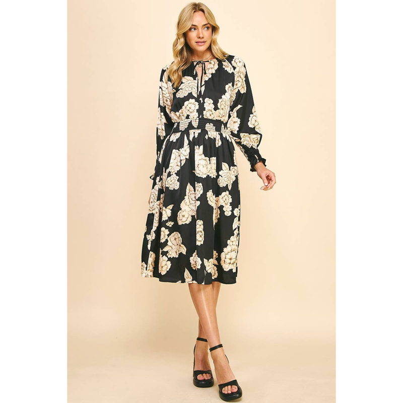 Annalyn - Floral Print Midi Dress