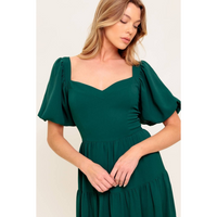 Leva- A Solid Woven Midi Dress