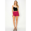 Rosie -Risen Mid Rise Fuchsia Frayed Hem Shorts