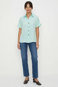 Minimalist Drop Shoulder Button Up Blouse