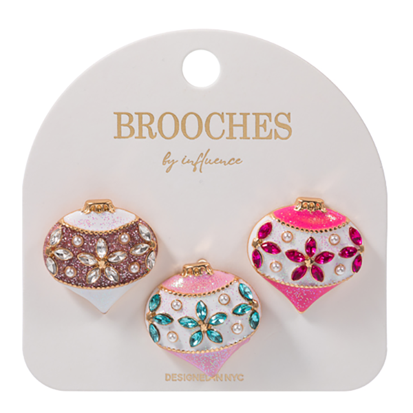 Christmas ornament enamel brooch pin set, style 2