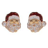 Red Santa Claus enamel earrings