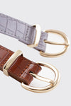 ROUND BUCKLE LEATHER BELT