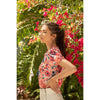 Myra-Flower Print Short Sleeve Blouse