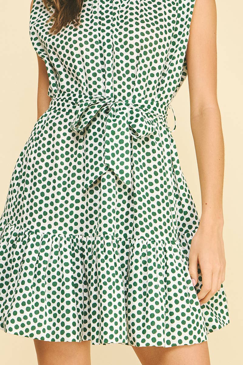 ARIEL - POLKA DOT TIERED MINI DRESS