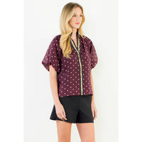Melina - Polka Dot Puff Sleeve Top
