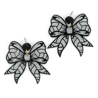 Glittery Resin Ribbon Sports Earrings