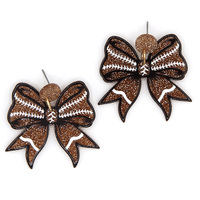 Glittery Resin Ribbon Sports Earrings