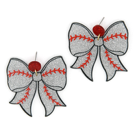 Glittery Resin Ribbon Sports Earrings