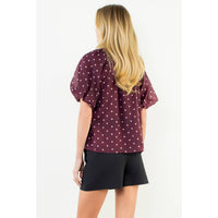 Melina - Polka Dot Puff Sleeve Top