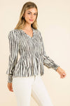 Smocked Zebra Print Top