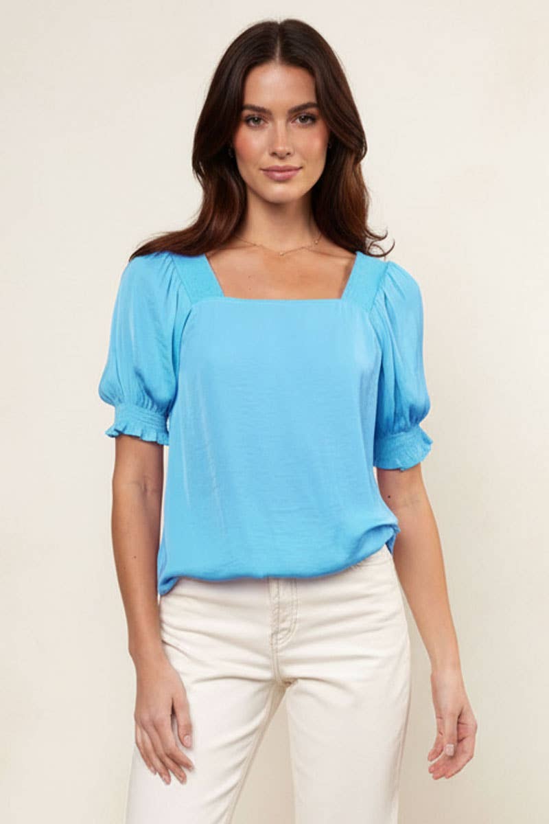 Marnie Blouse With Shoulder And Sleeve Smocking Detail