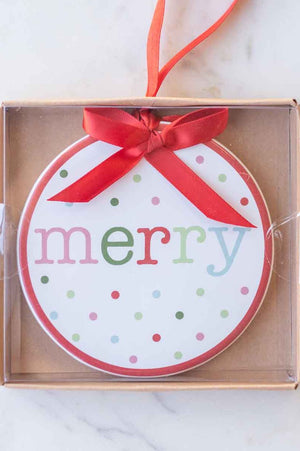 Merry Polka Dot 4" Ornament