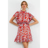 Rowena-Flutter Sleeve Print Dress