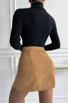 High Waist Corduroy Mini Skirt