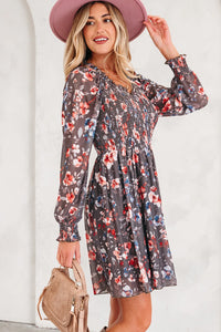 Danny - Brown Floral Mesh Mini Dress
