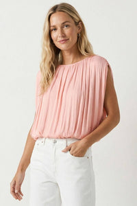 Lillian Grecian Drape Bubble Blouse