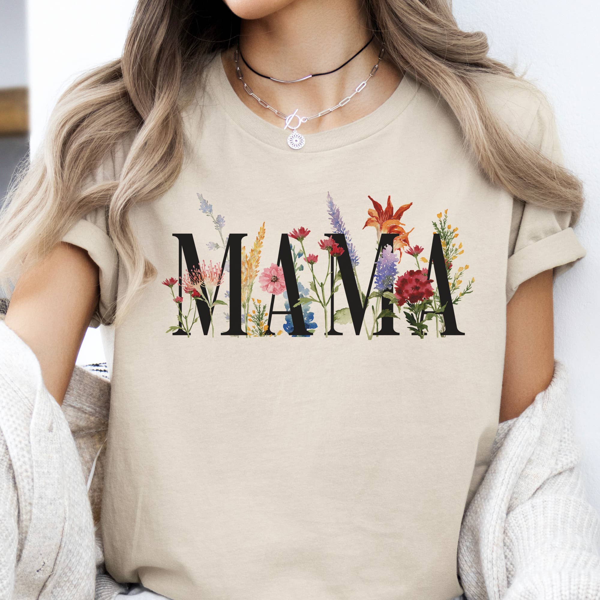 Mama Floral summer Mothers Day Mom Flowers Graphic Tee