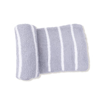 Chenille - Grey & Ivory Stripe Stoller Blanket