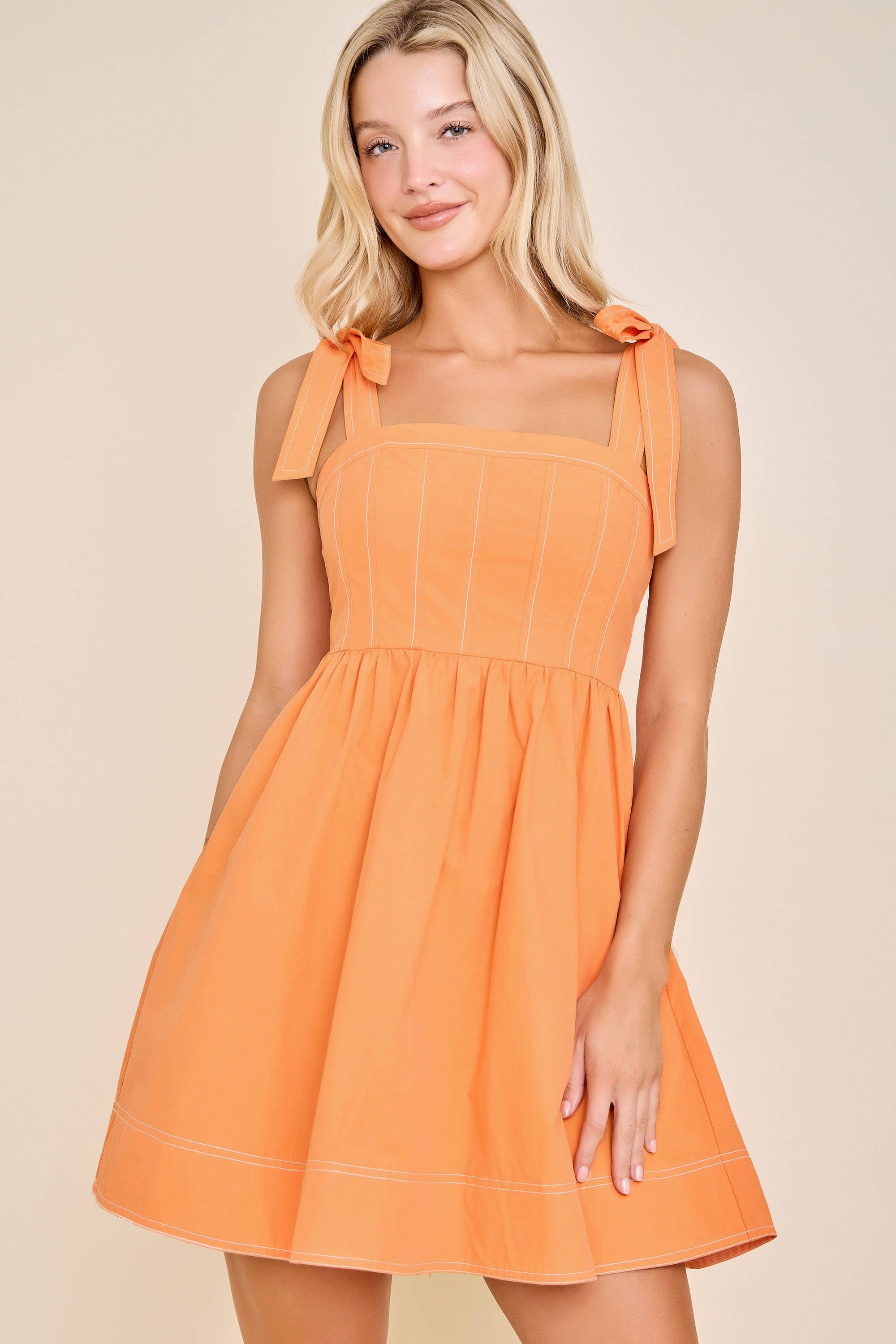 Amanda Tie Strap Babydoll Dress – Spring to Game Day Poplin Charm