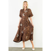 Lauren - Button Up Long Floral Dress