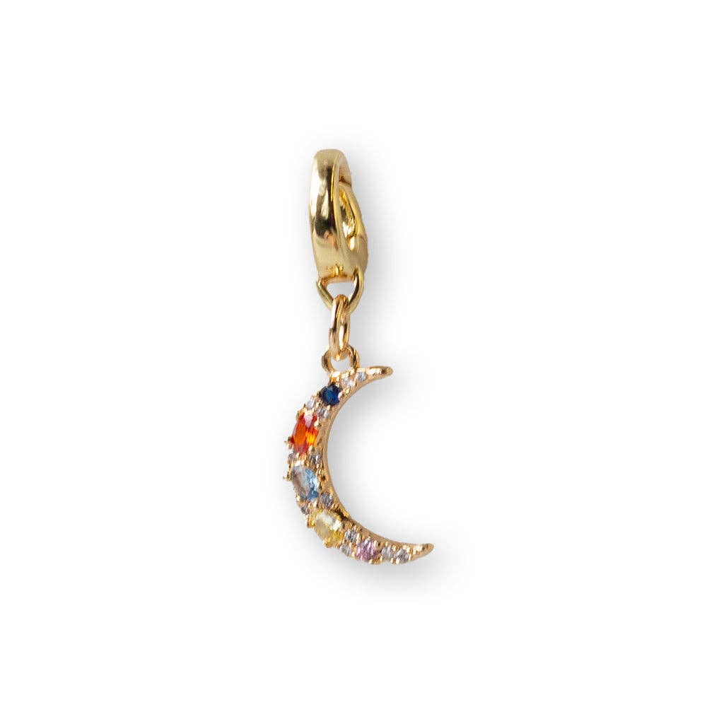 Moon Charm, CZ, Charm Bar | Bag Charm