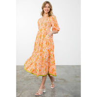 Hyacinth- Puff Sleeve Tierred Maxi Dress