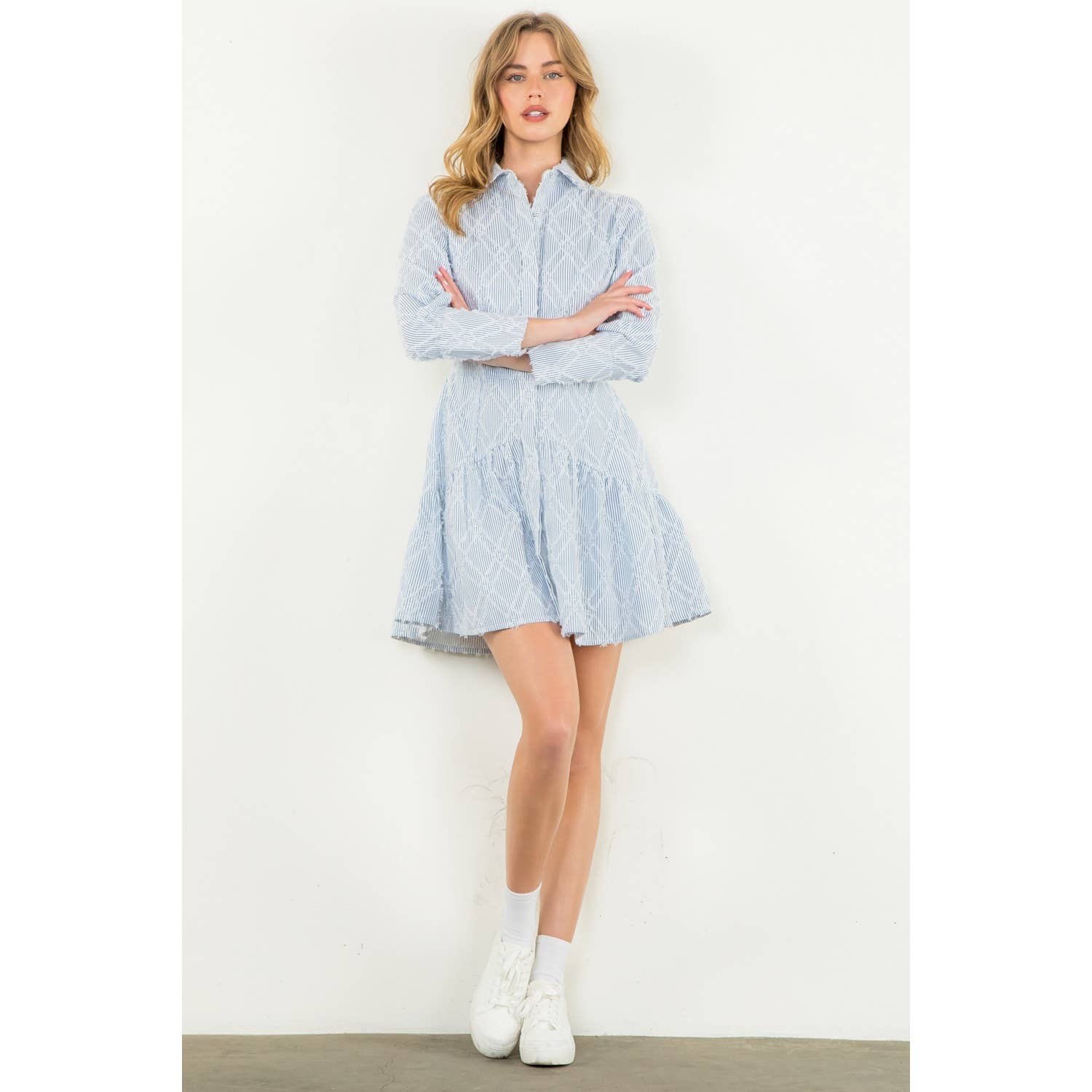 Berkley - Striped Fringe Detail Dress