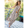 Lonnie-Stripe Tassel Tie Maxi Dress