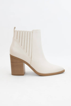 POINTED-TOE BLOCK HEEL CHELSEA BOOTIES